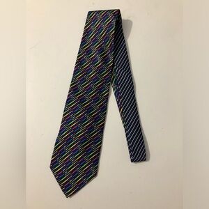 Vintage Gianni Versace Paintbrush Print 100% Silk Multicolor Tie